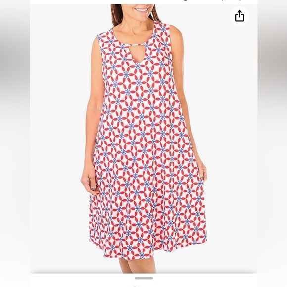 Allison Brittney Dresses & Skirts - NWT! Allison Brittney Womens Americana Floral Sleeveless Swing Dress Size M